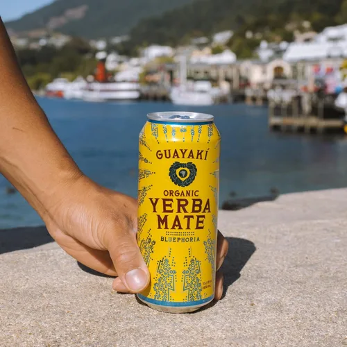 Vista 4 de Guayakí - Paquete alternativo de bebida orgánica Yerba Mate Clean Energy, sabor Revel Berry & Bluephoria, 15.5 onzas (paquete de 24), 150 mg