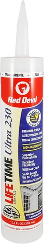 Vista 8 de Red Devil 077020 Lifetime Sellador de látex acrílico elastomérico ultra premium, 10.1 onzas, almendra, paquete de 1