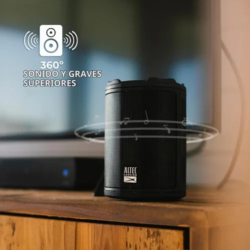 Vista 7 de Altec Lansing - Altavoz Bluetooth inalámbrico HydraMotion con sonido de 360 grados, impermeable IP67 portátil para exteriores, a prueba de golpes, a