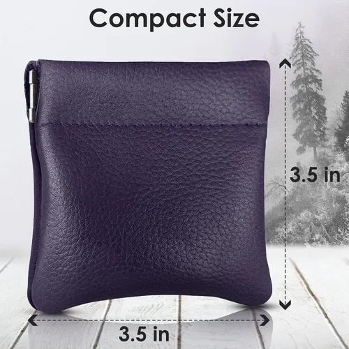 Vista 60 de Monedero clásico a presión, de cuero, para hombre de Nabobb, negro