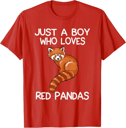 Vista 101 de Just A Boy Who Loves Red Pandas Gift - Camiseta con diseño de panda roja, Negro, S