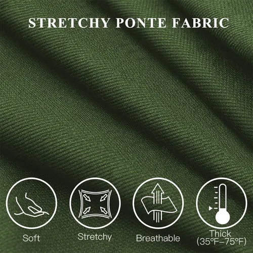 Vista 3 de Tapata Pantalones de vestir elásticos para mujer de 28, 30, 32 y 34 pulgadas, con bolsillos, para oficina, trabajo, negocios