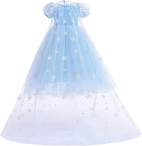 Vista 36 de Frozen - Vestido de princesa Elsa para niñas, disfraz de Halloween, Navidad, cumpleaños, fiesta, vestido de tul con accesorios