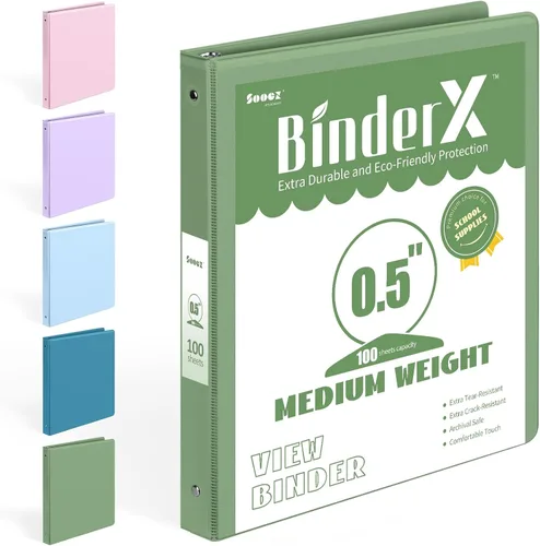 Vista 16 de BinderX - Carpeta de 3 anillos redondos extraduradera de 1 pulgada, se adapta a 175 hojas de papel de 8.5 x 11 pulgadas, cubierta personalizable