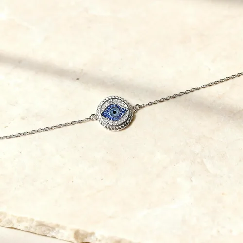 Vista 3 de Evil Eye Jewelry Set for women, Evil Eye Pendant Necklace for Women Greek Protection Jewelry with Blue Sapphire and Black Cz Amulet Gift