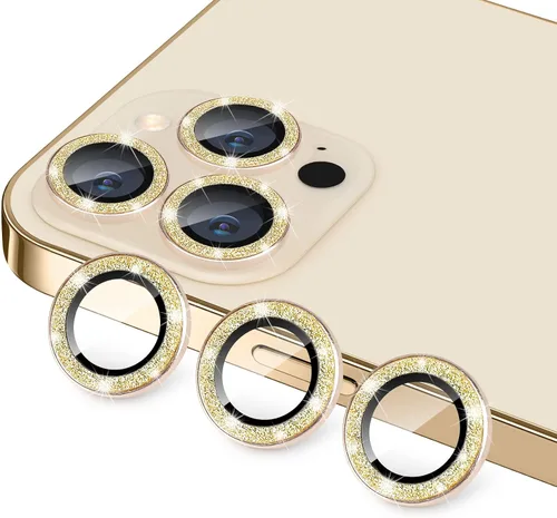 Vista 75 de Compatible con iPhone 13 Pro para iPhone 13 Pro Max, protector de lente de cámara antiarañazos, vidrio templado 9H, protector de cámara de metal a
