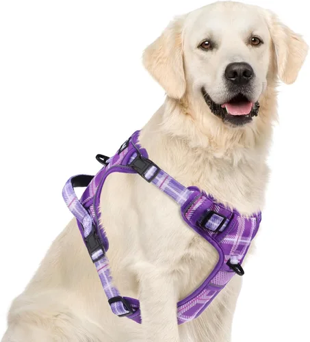 Vista 52 de PUPTECK Arnés sin tirones para perro, tamaño pequeño, ajustable, reflectante, con asa, de fácil control, cómodo y suave acolchado para perros Negro