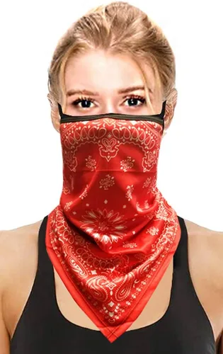 Vista 9 de CCFW Face Bandana Ear Loops Elegante Hombres Mujeres Polainas de Cuello para Polvo Viento Moto