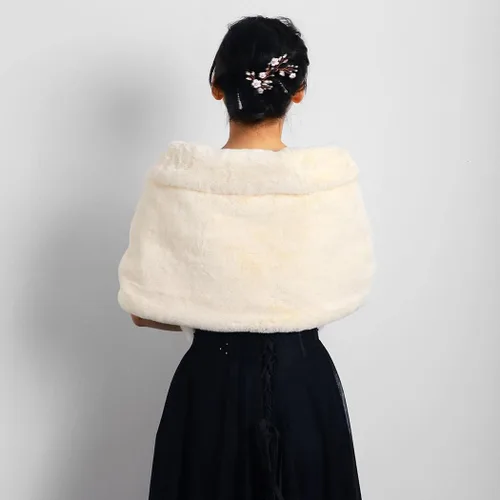 Vista 2 de Yikisdy Chal de piel sintética de los años 20 para boda, para cubrir la piel de la novia, para fiestas, suéteres, accesorios para mujeres y niñas