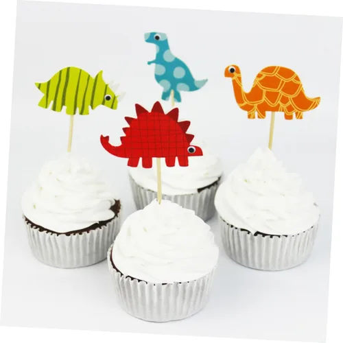 Vista 3 de 96pcs Dinosaur Cake Toppers and Birthday Cake Inserts for ’ Party Decorations