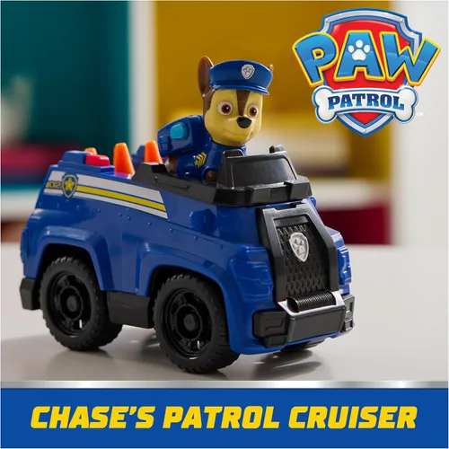 Vista 2 de Paw Patrol, Chase’s Patrol Cruiser, Toy Car with Collectible Action Figure