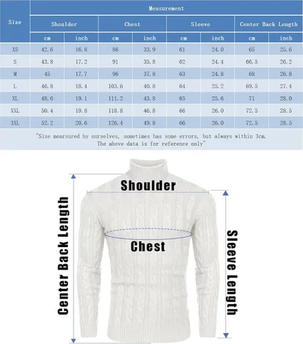 Vista 8 de Suéter COOFANDY ajustado de tejido trenzado para hombre de cuello alto sin botones