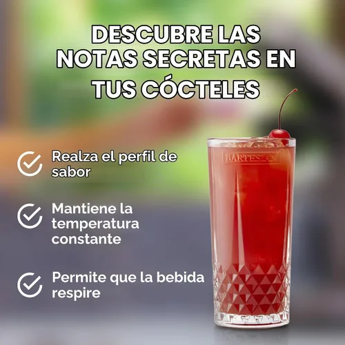Vista 2 de Bartesian Vasos altos grabados con diamantes, juego de vasos Collins de bola alta de 10.5 onzas de alto para cócteles mixtos y cócteles sin alcohol