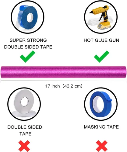 Vista 2 de RUSPEPA Papel de regalo con purpurina, mini rollo, papel brillante con purpurina de color sólido perfecto para bodas, cumpleaños, baby shower