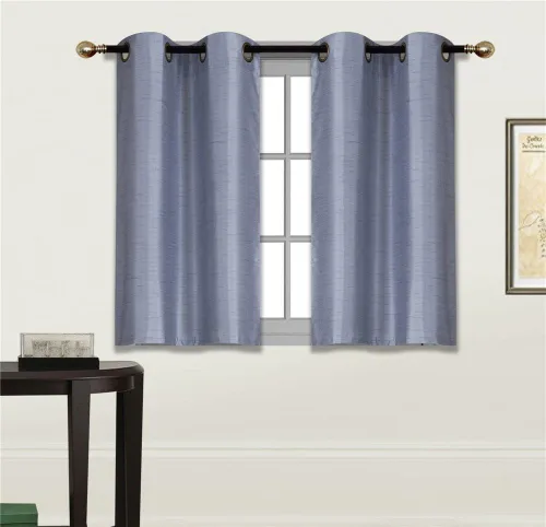 Vista 5 de Elegant Home - Cortina opaca con aislamiento de seda sintética con ojales, 2 paneles de 28 pulgadas de ancho x 36 pulgadas de largo, cada uno