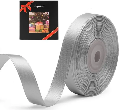 Vista 94 de Cinta de satén verde manzana de doble cara de color sólido de 1/2 pulgada x 25 yardas, cintas perfectas para manualidades, decoración de bodas