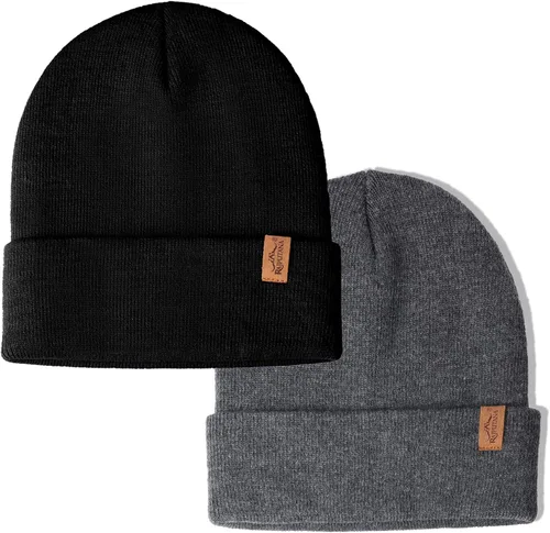 Vista 40 de Rajputana 1 y 2 Packs Gorro de invierno unisex de punto para hombre y mujer 2-Camuflaje