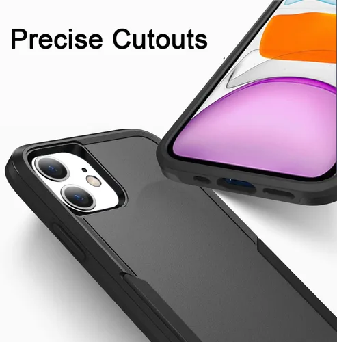 Vista 7 de Funda compatible con iPhone 11, protección resistente, a prueba de golpes, a prueba de caídas, a prueba de polvo, antiarañazos, para 11, color negro