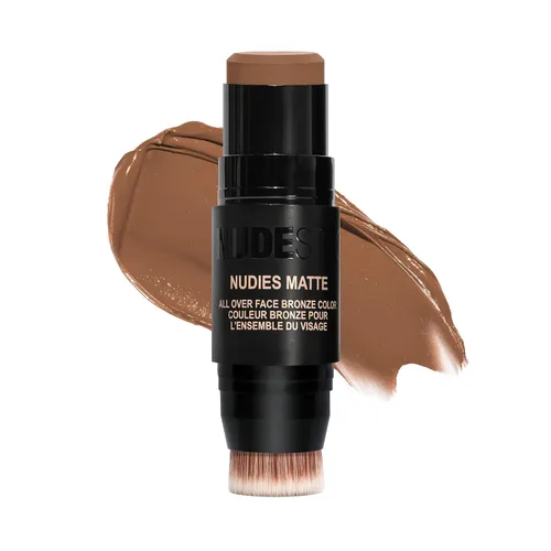 Vista 16 de Nudestix Nudies Bronze All Over Matte Bronzing Stick – 3-in-1 Cream Bronzer for Cheeks, Eyes & Lips with Built-In Brush Natural Contour & beach
