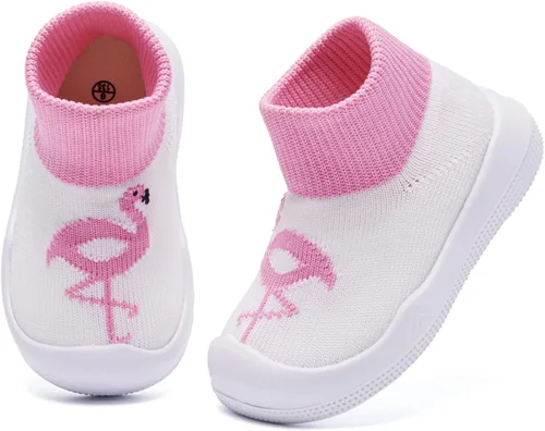Vista 3 de Engtoy Baby Sock Shoes Baby Walking Shoes Infant Non-Slip Breathable Slippers with Soft Rubber Sole Baby Boys Girls Slip On Sneakers