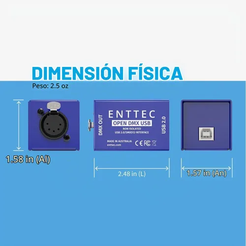 Vista 6 de Enttec Open DMX USB 70303 - Controlador de interfaz de iluminación (código abierto/hardware) Bundle SIRS-E Adaptador XLR de 5 pines a 3 pines