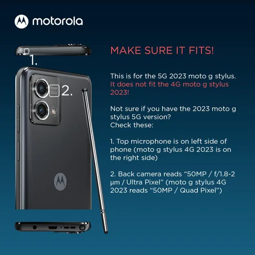 Vista 2 de Motorola Funda protectora texturizada para Moto G Stylus 5G (2023), color Negro