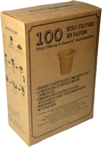 Vista 5 de Filtros de café de papel desechables de 4 tazas para jarra K reutilizable, 100