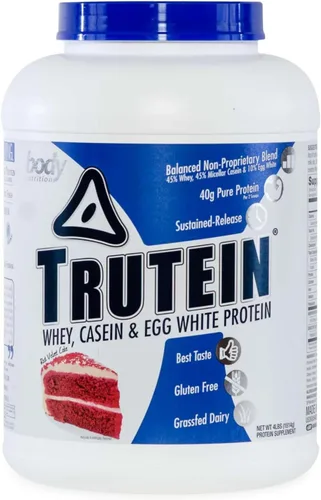 Vista 13 de Body Nutrition Trutein Polvo de Proteína Alto: 45% Suero, 45% Caseína, 10% Clara de Huevo, Sin Gluten, Bajo en Sodio, Polvo de Proteína de Suero