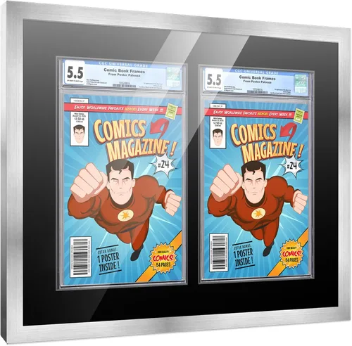 Vista 86 de Poster Palooza Marco de cómics con paspartú para 1 cómic de grado CGC, CBCS o PGX, marco de cómic de bronce para cómic de 8.125 x 13 pulgadas