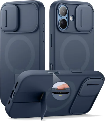 Vista 31 de SURITCH Funda para iPhone Air con cubierta de control de cámara, funda deslizante para cámara y soporte ajustable, compatible con MagSafe, a prueba