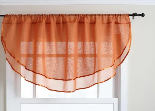 Vista 30 de Stylemaster Elegance Cenefa recta de gasa transparente, 60 x 14 pulgadas, color dorado