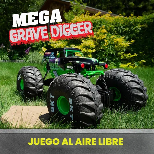 Vista 4 de Monster Jam, Camión monstruo oficial Mega Grave Digger todo terreno, más de Mega Grave Digger (V2)
