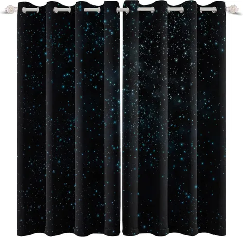 Vista 10 de Renaiss Cortinas de ventana de hoja de arce azul y morado, hojas de hierbas, impresión de follaje de malezas, tratamientos de ventana