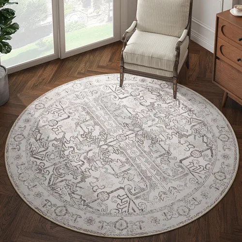 Vista 167 de jinchan Lima - Alfombra simétrica floral geométrica lavable, alfombra de entrada de medio círculo de 2 x 3, alfombra de media luna, suave y Azul