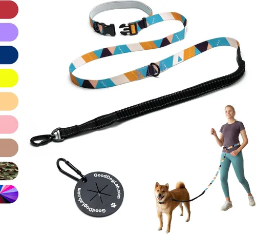 Vista 13 de Correa de perro resistente manos libres para perros medianos a grandes para correr cómodamente caminar Cierre de hebilla Mango acolchado suave