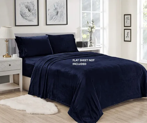 Vista 9 de Luxury Elegance - Juego de sábanas de microfelpa de terciopelo extra suave, tamaño individual, 2 piezas, color negro