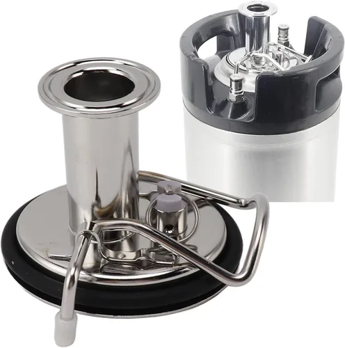 Vista 5 de Pyhodi Tapa de barril de maíz de acero inoxidable de 1.5 pulgadas, 3 abrazaderas, tapa de barril de carbonatación, fácil de instalar, 60PSI PRV