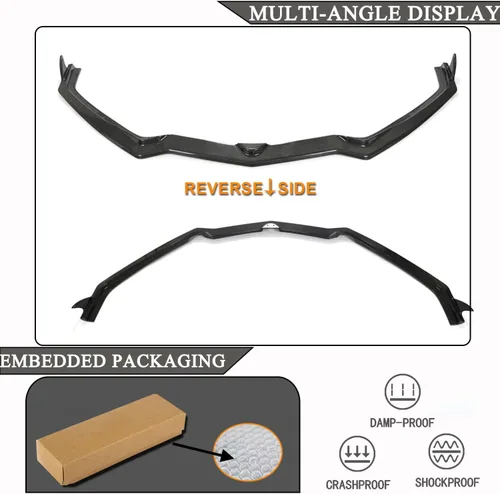 Vista 7 de AMNOOL Borde de parachoques delantero de fibra de carbono para Chevrolet Corvette Stingray C8 2 puertas 2020-2021 Protector divisor de alerón