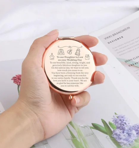 Vista 2 de WSNANG Espejo de maquillaje compacto para suegra a nuera, regalo de boda