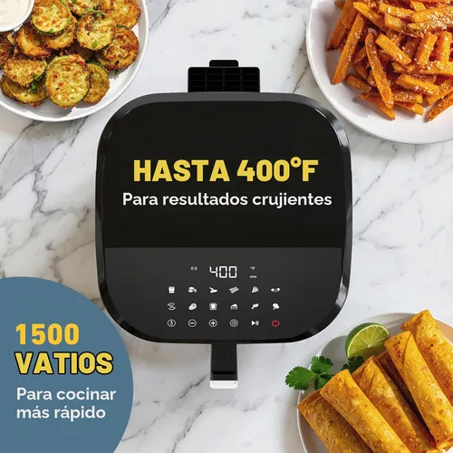 Vista 5 de West Bend Freidora de aire digital de 4.5 cuartos de galón, compacta con 12 preajustes, temperatura ajustable para comidas crujientes rápidas, cesta