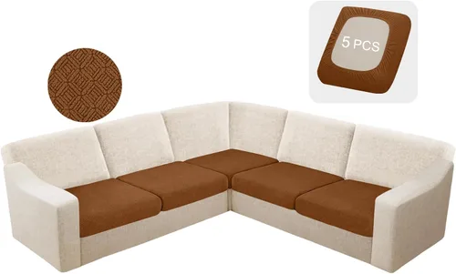 Vista 68 de HDCAXKJ - Fundas impermeables para cojín de sofá modular, fundas elásticas para cojín de sofá de esquina, fundas protectoras de muebles de jacquard