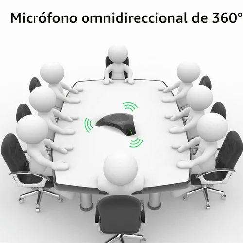 Vista 5 de JACKLY - Micrófono de conferencia USB con altavoz para negocios, micrófono omnidireccional 360°, reducción de ruido DSP inteligente para reuniones