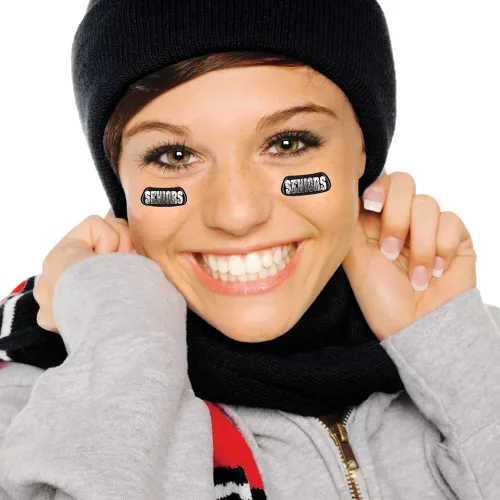 Vista 2 de Anderson's Seniors EyeBlacks, 12 pares por paquete, espíritu escolar, equipo de espíritu (personas mayores degradadas), equipo para fanáticos