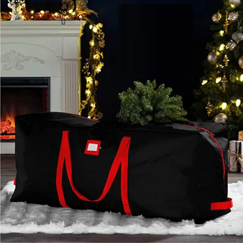 Vista 8 de Bolsa de almacenamiento para árbol de Navidad – Almacena un árbol de Navidad artificial de 9 pies. Material duradero resistente al agua