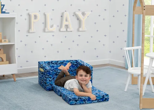 Vista 8 de Delta Children Cozee - Sofá convertible 2 en 1 de sofá a cama, cómodo sofá abierto y cama para niños
