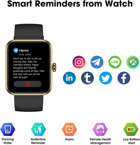 Vista 7 de LIVIKEY Smart Watch, Fitness Tracker with Heart Rate Monitor, Blood Oxygen, Sleep Tracking, 41mm Smartwatch Waterproof with Pedometer for Women Men