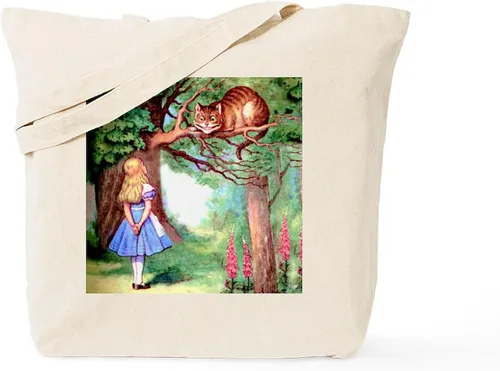 Vista 10 de CafePress Alice & Friends in Wonderland - Bolsa reutilizable de lona color beige natural