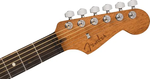 Vista 5 de Fender American Acoustasonic Jazzmaster - Guitarra eléctrica acústica de caoba, natural, diapasón de ébano, con bolsa de concierto