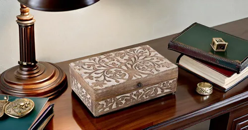 Vista 4 de Gran regalo de cumpleaños, caja de joyería decorativa de madera hecha a mano, organizador de joyas tallado en árbol de la vida, caja de recuerdos