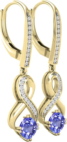 Vista 2 de Dazzlingrock Collection Pendientes colgantes colgantes con piedras preciosas y diamantes redondos de 0197in disponibles en varias piedras preciosas